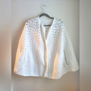 Hand knit granny poncho